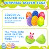 Aviski 72Pcs 3.15'' Painted Jumbo Large Iridescent Marble Easter Eggs for Kids Basket Bag Stuffers Fillers, Easter Hunt Game, Toys Filling Treats and Easter Theme Party Favor view 3