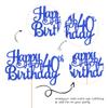 1 PCS Happy 40th Birthday Cake Topper Glitter Cheers to 40 Years Birthday Cake Pick 40 Fabulous Cake Decoration for Happy 40th Birthday Anniversary Party Decorations Supplies Blue view 3