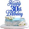 Rsstarxi 1 Pack Happy 30th Birthday Cake Topper Glitter 30 & Fabulous Cheers to 30 Years Old 30th Birthday Cake Pick for Celebrating 30th Birthday Anniversary Party Cake Decorations Supplies Deep Blue view 1