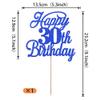 Rsstarxi 1 Pack Happy 30th Birthday Cake Topper Glitter 30 & Fabulous Cheers to 30 Years Old 30th Birthday Cake Pick for Celebrating 30th Birthday Anniversary Party Cake Decorations Supplies Deep Blue view 2