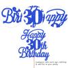 Rsstarxi 1 Pack Happy 30th Birthday Cake Topper Glitter 30 & Fabulous Cheers to 30 Years Old 30th Birthday Cake Pick for Celebrating 30th Birthday Anniversary Party Cake Decorations Supplies Deep Blue view 3