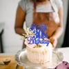 Rsstarxi 1 Pack Happy 30th Birthday Cake Topper Glitter 30 & Fabulous Cheers to 30 Years Old 30th Birthday Cake Pick for Celebrating 30th Birthday Anniversary Party Cake Decorations Supplies Deep Blue view 4