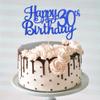 1 PCS Happy 30th Birthday Cake Topper Glitter Cheers to 30 Years Birthday Cake Pick 30 Fabulous Cake Decoration for Happy 30th Birthday Anniversary Party Decorations Supplies Blue view 4