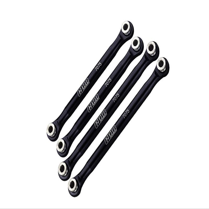 GPM Upgrades Aluminum 7075-T6 Front Upper & Rear Upper Links Parts Tree for 1/18 UTB18 Capra 4WD Unlimited Trail Buggy (AXI01002) Rc Cars (Black)