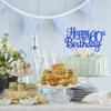 1 PCS Happy 60th Birthday Cake Topper Glitter Cheers to 60 Years Birthday Cake Pick 60 Fabulous Cake Decoration for Happy 60th Birthday Anniversary Party Decorations Supplies Blue view 4