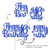 1 PCS Happy 16th Birthday Cake Topper Glitter Cheers to 16 Years Birthday Cake Pick Sweet 16 Fabulous Cake Decoration for Happy 16th Birthday Theme Party Decorations Supplies Blue view 3