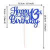 1 PCS Happy 13th Birthday Cake Topper Glitter Cheers to 13 Years Birthday Cake Pick Official Teenager 13 Fabulous Cake Decoration for Happy 13th Birthday Theme Party Decorations Supplies Blue view 2
