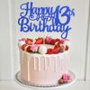 1 PCS Happy 13th Birthday Cake Topper Glitter Cheers to 13 Years Birthday Cake Pick Official Teenager 13 Fabulous Cake Decoration for Happy 13th Birthday Theme Party Decorations Supplies Blue view 4