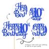 1 PCS Happy 10th Birthday Cake Topper Glitter Cheers to 10 Years Birthday Cake Pick 10 Fabulous Double Digits Cake Decoration for Happy 10th Birthday Theme Party Decorations Supplies Blue view 3