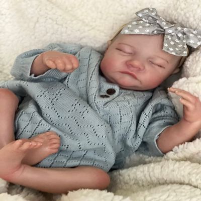 Pinky Reborn Baby Dolls 19 Inch Lifelike Preemie Baby Dolls Silicone Weighted Body Realistic Girl Doll Gift for Kids Age 3+