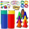 53PCS Outdoor Lawn Carnival Games Bean Bags Ring Toss Set Potato Sack Race Bags Egg and Spoon Race Party for Kid Adult FamilyBirthday Party Family Reunion Outside Field Day Easter Games view 1