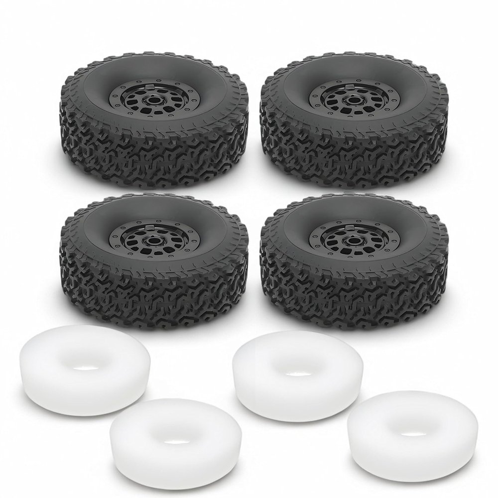 VBESTLIFE Rubber Wheel Hub Tire for WPL/MN Series RC Vehicle, Replacement RC Car Tires Fit for WPL C14/C24/C34/C44KM/B14/B16/B36/C24-1/MN90/MN91/MN45/MN99/MN40 etc.