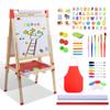 Skyelta Art Easel for Kid,Double-Sided Kids Art Easel with Magnetic Chalkboard & Whiteboard,Adjustable Height for Ages 4-12,Wooden Drawing Board with 100+ Accessories,Art Supplies & Gift view 1