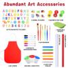 Skyelta Art Easel for Kid,Double-Sided Kids Art Easel with Magnetic Chalkboard & Whiteboard,Adjustable Height for Ages 4-12,Wooden Drawing Board with 100+ Accessories,Art Supplies & Gift view 4
