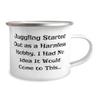 Gag Juggling 12oz Camping Mug, Juggling Started Out as a Harmless Hobby. I Had, Present For Friends, Best Gifts From Friends, Juggling balls, Juggling clubs, Juggling scarves, Unicycles view 2
