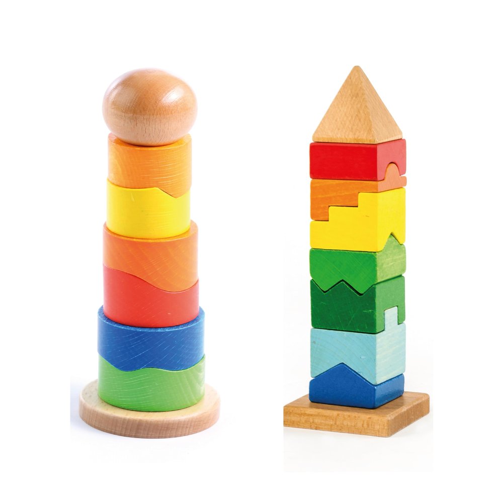 BSM Edufun Montessori Logic and Manipulation Pedagogy The Square Tower and The Circular Tower EF 21187/88