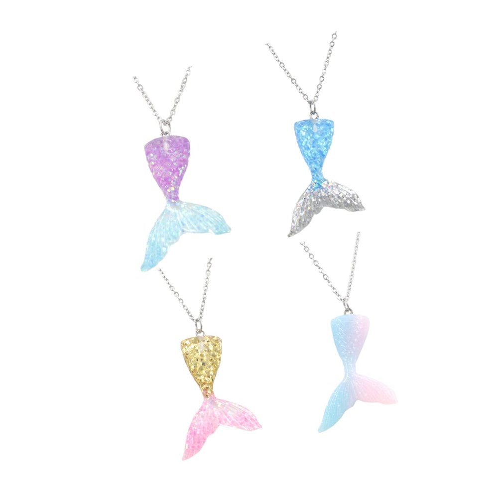ifundom Unique Mermaid Party Supplies 4pcs Girls Mermaid Necklace Ocean Theme for Everyday Style