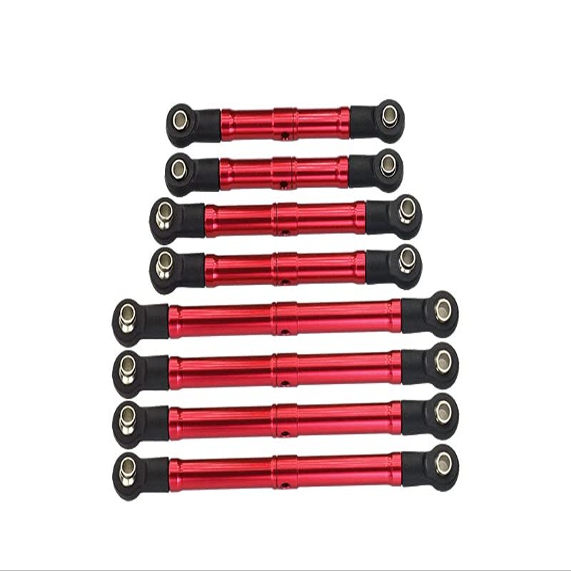 GPM Upgrades Aluminium 6061-T6 Adjustable Tie Rods for 1/18 4WD TRX4M Ford Bronco (97074-1) Rc Cars (red)