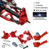 RCMYou Upgrades Part for 1/10 Rustler 4x4 VXL/Rustler 4x4,Aluminum Caster Block,Steering Blocks,Rear Stub Axle Carriers,Steering Bellcranks,Suspension Arm,Shock Tower,Red (More Durable Arm) view 4