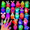 AIVEI Easter Egg Fillers Light Up Rings - 28Pcs Glow in the Dark Party Favors, Easter Basket Stuffers Toys Gifts for Kids Teens Girls Boys view 1