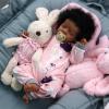 BABESIDE Lifelike Reborn Baby Dolls Black - 17-Inch Baby-Soft Body & Curls Realistic-Newborn Baby Doll African American Real Life Baby Dolls Cloth Body w/Gift Box for Kids view 1