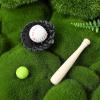 NUOBESTY Miniature Baseball Bats Gloves Kit Decorative Simulation Tiny House Accessories Baseball Birthday Dollhouse Decorations Photography Props view 2