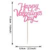 24 Pack Happy Valentine's Day Cupcake Toppers Glitter Sweet Heart Love You Cupcake Picks for Valentine's Day Theme Birthday Party Cake Decorations Supplies Pink view 2