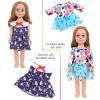 MSYO 18 Inch Doll Clothes 7 Sets,6 Dress Up Doll Outfits + 1 Set Pajama Set with Shoes & Doll Hair Accessories,Mix & Match Pretend Play Costumes Gift for Girls (Fits Most 17-18 Inch Dolls) 11 Pieces view 3
