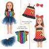 MSYO 18 Inch Doll Clothes 7 Sets,6 Dress Up Doll Outfits + 1 Set Pajama Set with Shoes & Doll Hair Accessories,Mix & Match Pretend Play Costumes Gift for Girls (Fits Most 17-18 Inch Dolls) 11 Pieces view 4