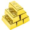 3pcs Simulated Treasure Fake Plastic Golden Brick Bullion, Gold Bar Paperweight, Stage Prop, Kids Gift, Party Supplies, Bank Pretend Play(2.4 Inch) view 2