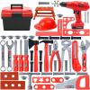 Kids Tool Set, 55 Pcs Kids Tool Set Pretend Play Kids Toys with Tool Box and Electronic Toy Drill, Toy Tools for Toddler Boys Girl Kid Child Ages 3+ view 1