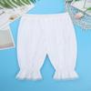 YEAHDOR Kids Girls Elastic Victorian Pantaloons Retro Costumes Loose Lace Trim Bloomers School Dress up White 12 Years view 3