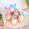 24 PCS Boy or Girl Cupcake Toppers Pink Blue Glitter Moustache Crown Baby Shower Cupcake Picks He or She Footprint Cake Decorations for Gender Reveal Theme Baby Shower Kids Birthday Party Supplies view 4