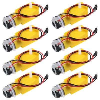 ACEIRMC 8pcs TT DC Gearbox Motor Dual Shaft 3-6V Gear Motor 200RPM Ratio 1:48 Shaft Motor with 2.54mm Wire for Arduino Smart Car Robot