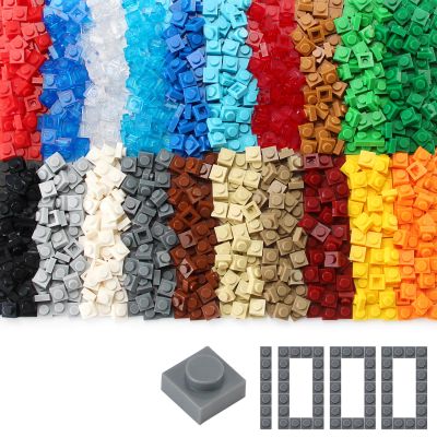 Feleph Basic 1000 Pieces Plate 1x1 Bricks Creative 20 Colors Parts Building Play Blocks Set Toy Compatible with 3024 Accessories for Kids