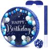 Sinmoe Birthday Piata with Stick Blindfold and Confetti Large Piata for Adult Men Women Birthday Party Supplies Decoration Wedding Anniversary(Blue and Silver) view 1