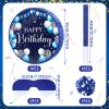 Sinmoe Birthday Piata with Stick Blindfold and Confetti Large Piata for Adult Men Women Birthday Party Supplies Decoration Wedding Anniversary(Blue and Silver) view 2