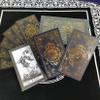 Tarot Cards,Golden Tarot for Beginners,Waterproof with Travel Guide Prophecy Cards, 78 Wealth Narrated Play Set for Families Birthday, Black view 1