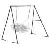 440lbs Swing Stand A Frame Heavy Duty, 71 Height Full Metal Swing Frame,Anti-Rust and All Weather Resistance,Suit Saucer Swing,Swing Chair for Kids in Backyard,Outdoor (Black Frame Without Swing) view 1