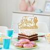 First Communion Cake Topper, Cross Baptism Cake Decor for Kids, God Bless for This Child, on Your Confirmation, Religious Baby's 1st Birthday Baby Shower Party Decorations Supplies Gold Glitter view 3