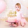 First Communion Cake Topper, Cross Baptism Cake Decor for Kids, God Bless for This Child, on Your Confirmation, Religious Baby's 1st Birthday Baby Shower Party Decorations Supplies Gold Glitter view 4