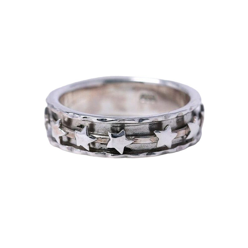 Star Ring Sterling Silver Ring, Ring For Women Spinner Ring Chunky Fidget Meditation Ring, Silver Spinner Anxiety Rings, Band Spinner Ring By ISHU JEWELLER