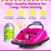 OLAKIDS Bumper Car for Toddlers, 12V Kids Electric Ride on Toy with Remote Control, Battery Powered Vehicle Racer for Baby, 360 Degree Spin Rotation, Colorful Flashing LED Lights, Music (Pink) view 2