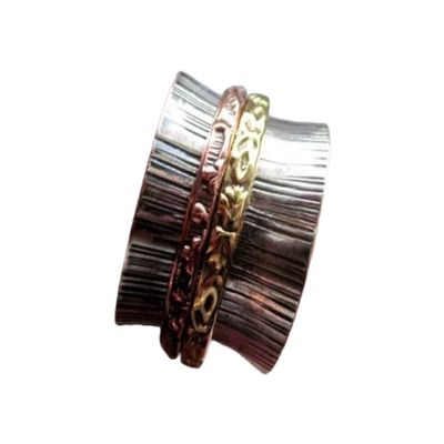 Thick Wide Band, Sterling Silver Spinner Ring, Chunky Fidget Meditation Ring, Silver Spinner Anxiety Rings, Band Spinner Ring By ISHU JEWELLER