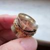 Thick Wide Band, Sterling Silver Spinner Ring, Chunky Fidget Meditation Ring, Silver Spinner Anxiety Rings, Band Spinner Ring By ISHU JEWELLER view 3