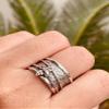 Bee Ring, Sterling Silver Thick Wide Band, Spinner Ring, Chunky Fidget Meditation Ring, Silver Spinner Anxiety Rings, Band Spinner Ring By ISHU JEWELLER view 3
