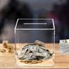 1pcs Clear Acrylic Money Bank Piggy Bank,Transparent Bank Money Saving Bank Jar Desktop Coin Container Adults Kids for Reuse,15 * 15 * 15CM view 2