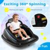 OLAKIDS Bumper Car for Toddlers, 12V Kids Electric Ride on Toy with Remote Control, Battery Powered Vehicle Racer for Baby, 360 Degree Spin Rotation, Colorful Flashing LED Lights, Music (Black) view 4