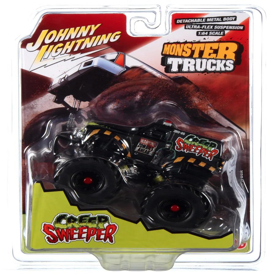 Creep Sweeper Monster Truck Zombie Response Unit w/Black Wheels & Driver Figure Monster Trucks Series 1/64 Diecast Model by Johnny Lightning JLSP310