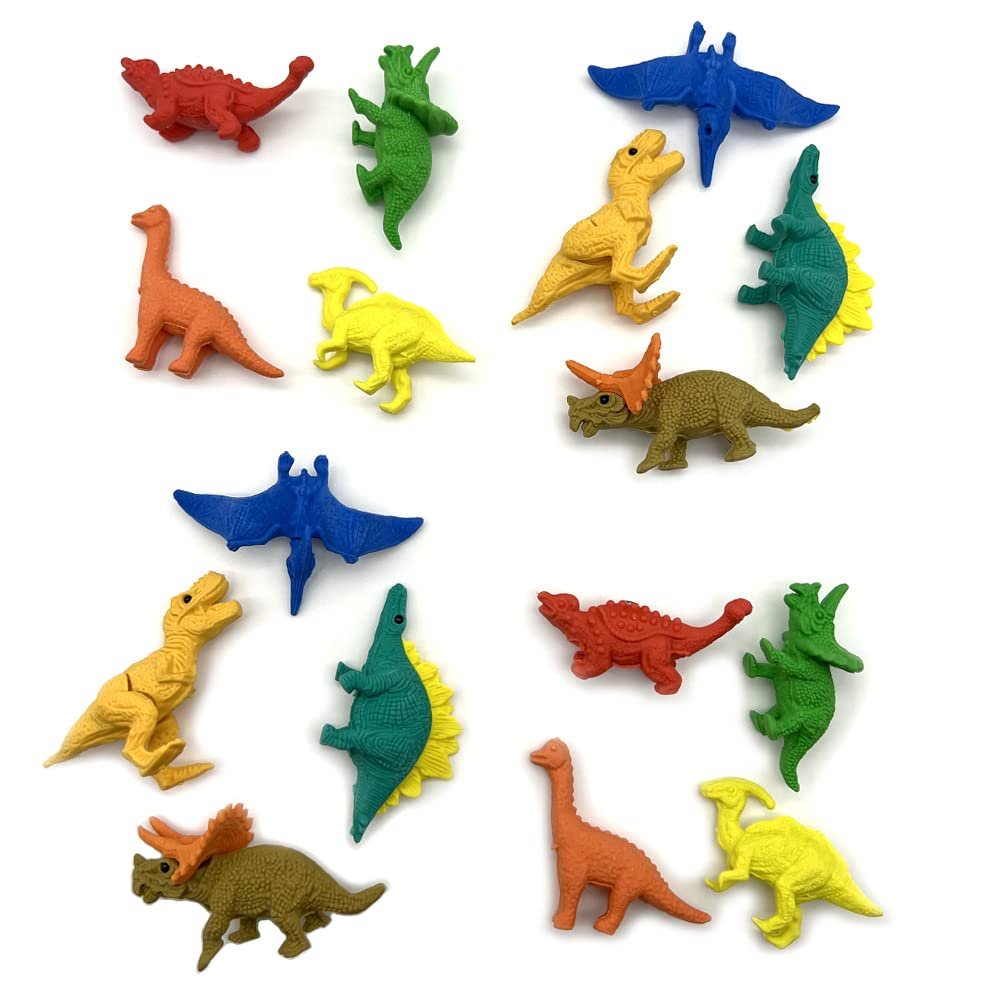 16 PCS Dinosaur Puzzle Erasers, 3D Dinosaur Pencil Erasers for Student Teacher Classroom Prizes Back to School Supplies